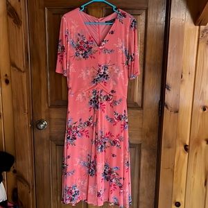 Chadwicks Coral Floral Dress Size 14